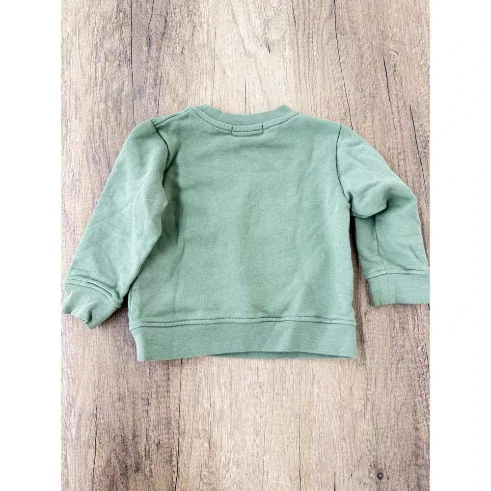Stella McCartney Kids Sage Green Toast Face Graphic Sweatshirt 2 Years